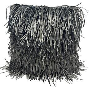 425 South Los Angeles Gray Boho Textured Fringe Decorative Throw Pillow